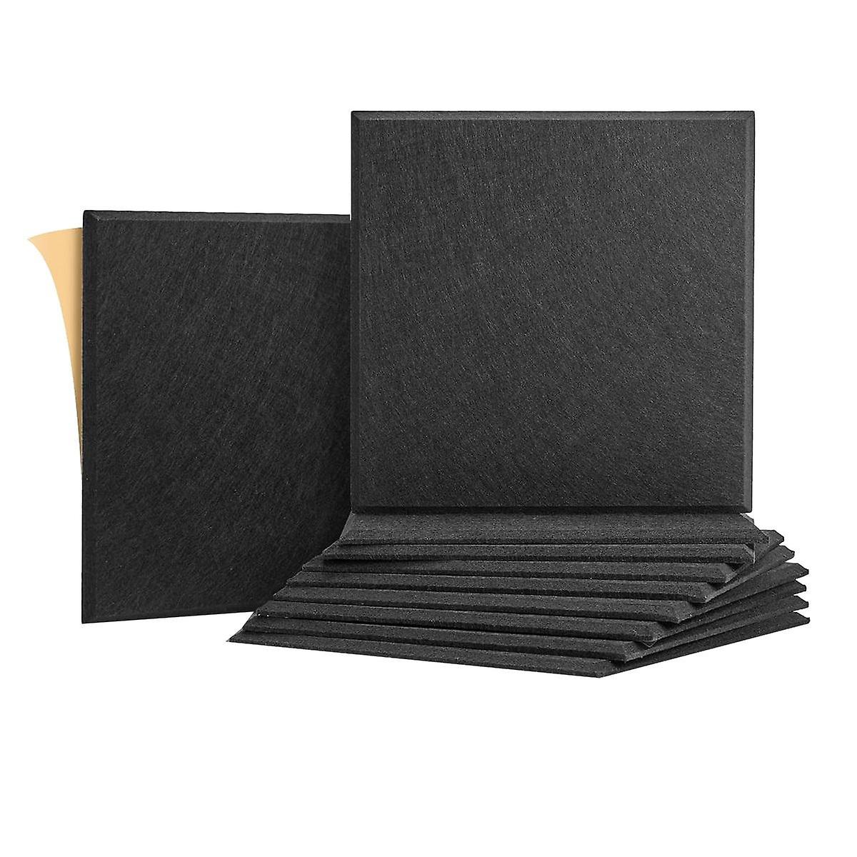 10Pack Sound Proof Panels for Walls,Self-Adhesive Acoustic Panels 12x12x0.4In for Recording Studio