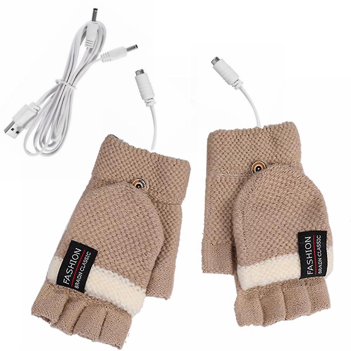 Usb Electric Heated Gloves Double-sided Heating Gloves Rechargeable Waterproof Adjustable Temperatu