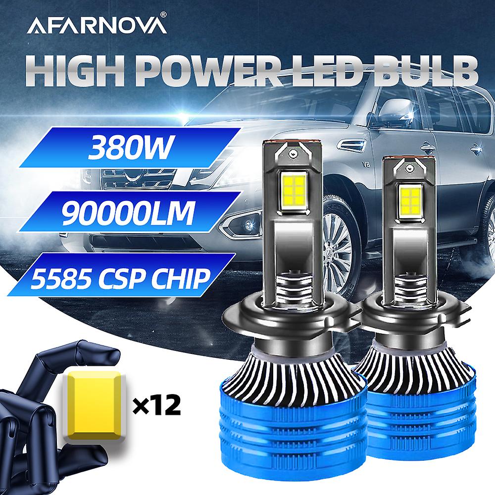-90000lm380w H7 Led Canbus Headlight Led H4 H11 H1 Led Headlight H8 H9 9005 Fog Light 90000lm Hb3 Hb4 Hir2 Turbo Bulb 5585csp Car Lamps