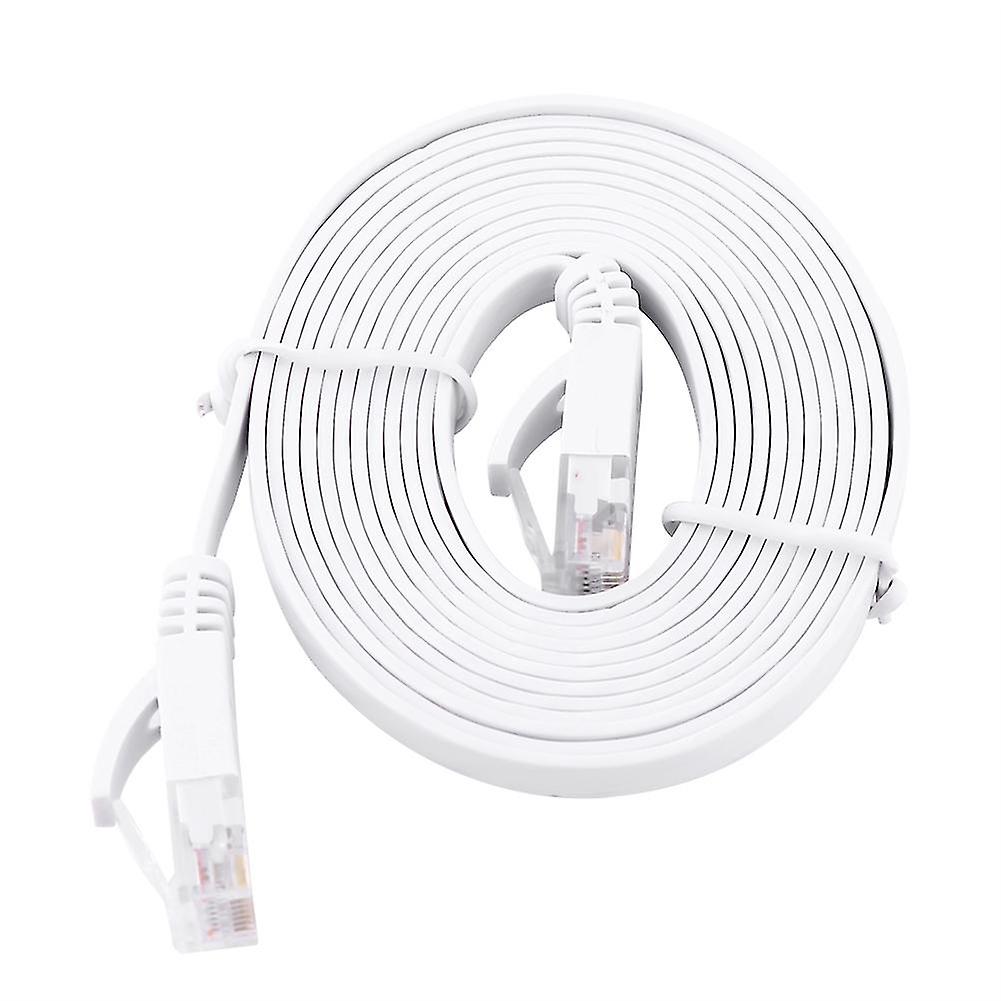 RJ45 CAT6 Ethernet Network Flat LAN Cable UTP Patch Router Cables 1000M White 2meters