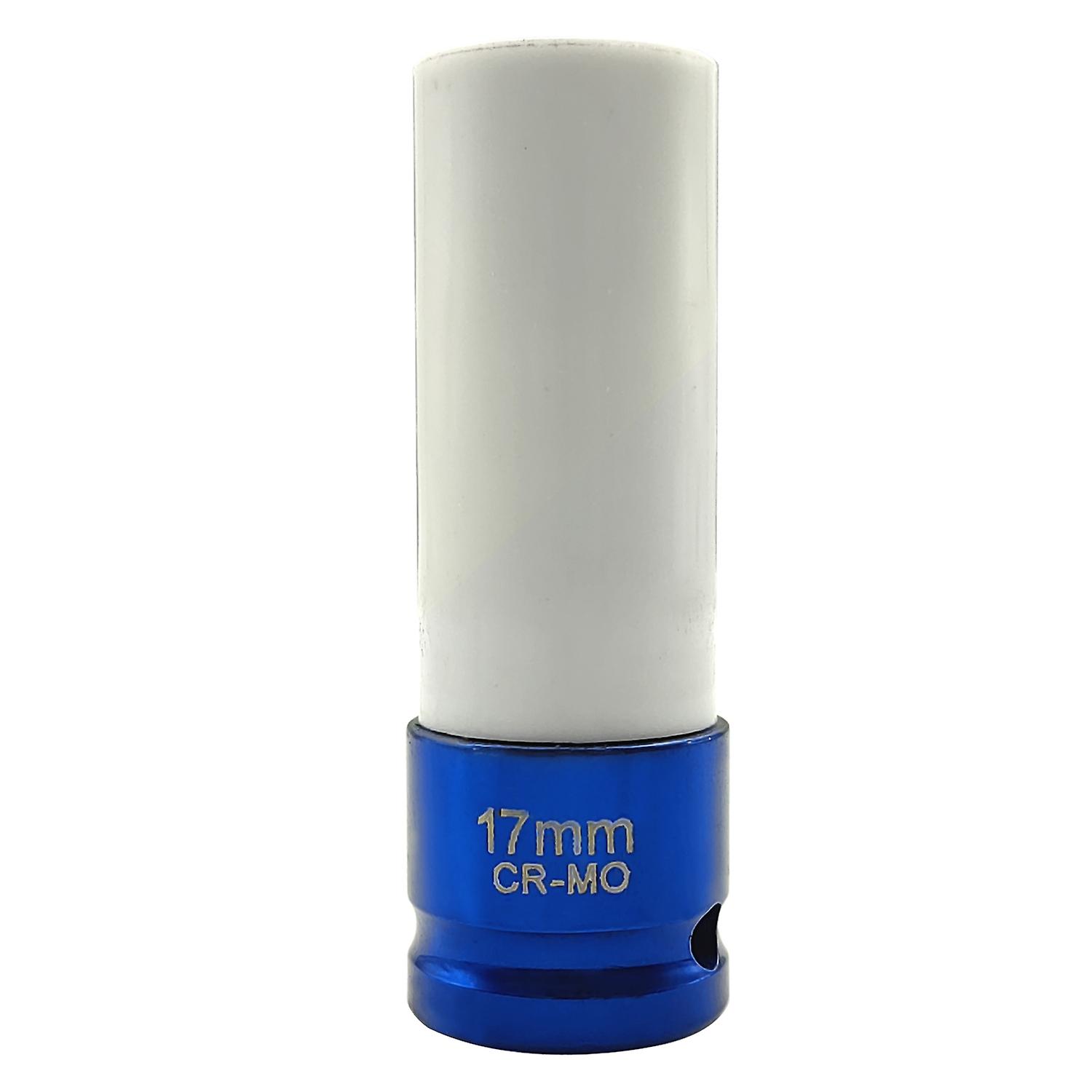 1/2'' Drive 17mm Lug Nut Socket, Color Coded Non-marring Impact Deep Lug Nut Socket with Protective 