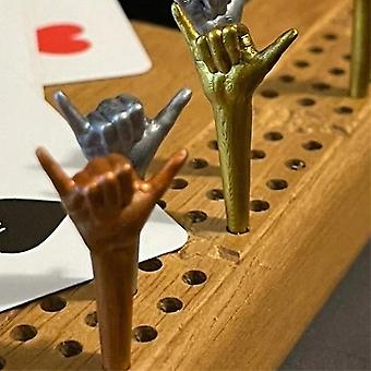 9pcs Funny Cribbage Pegs Board Game Supplies Unique Funny Gesture Designs - 3 Colors Cribbage Pegs For Cribbage Boards Game Prop