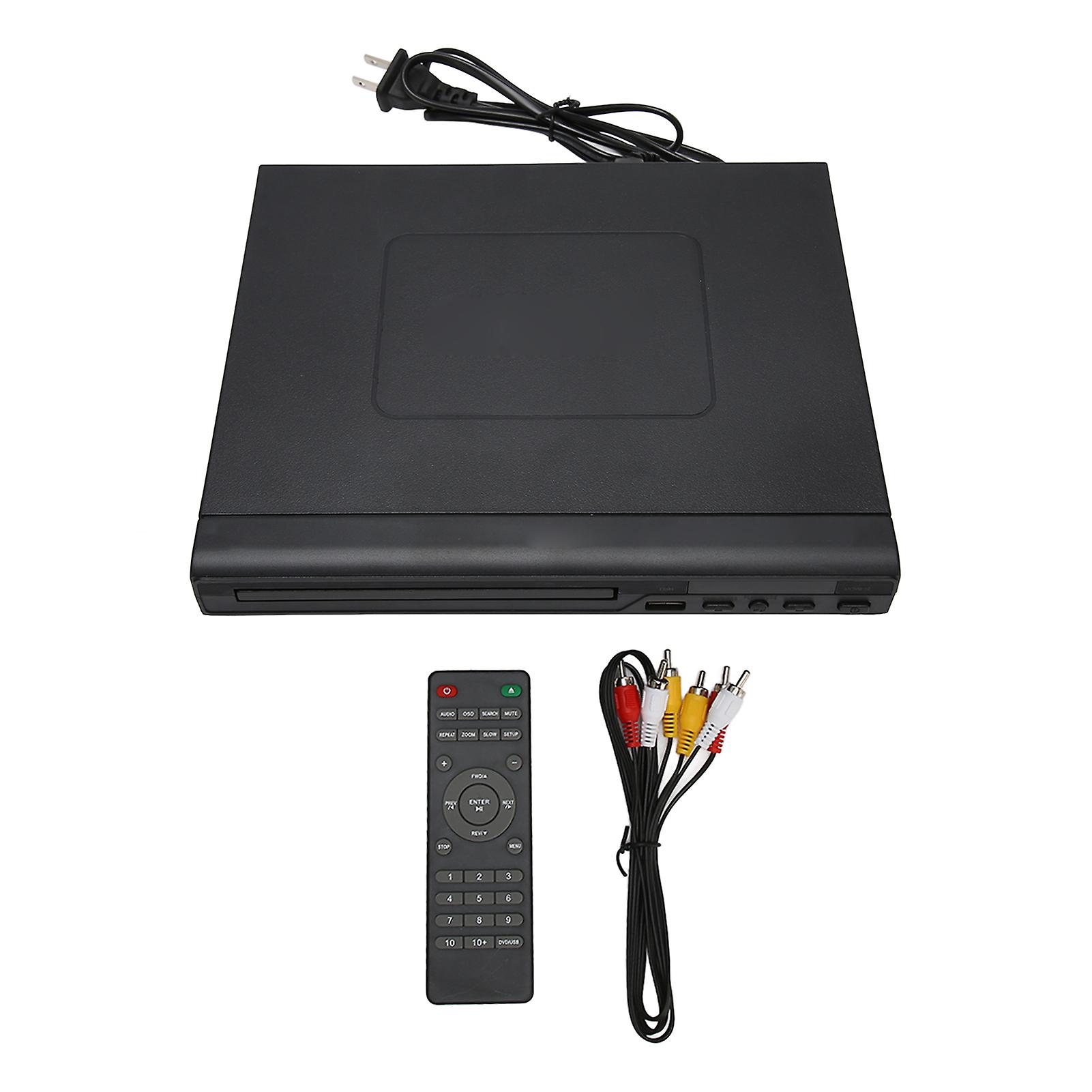 Mini HD DVD Player Built in PAL NTSC USB 2.0 Interface Remote Control Home CD Player with RCA Cable for TV 110‑240V US Plug