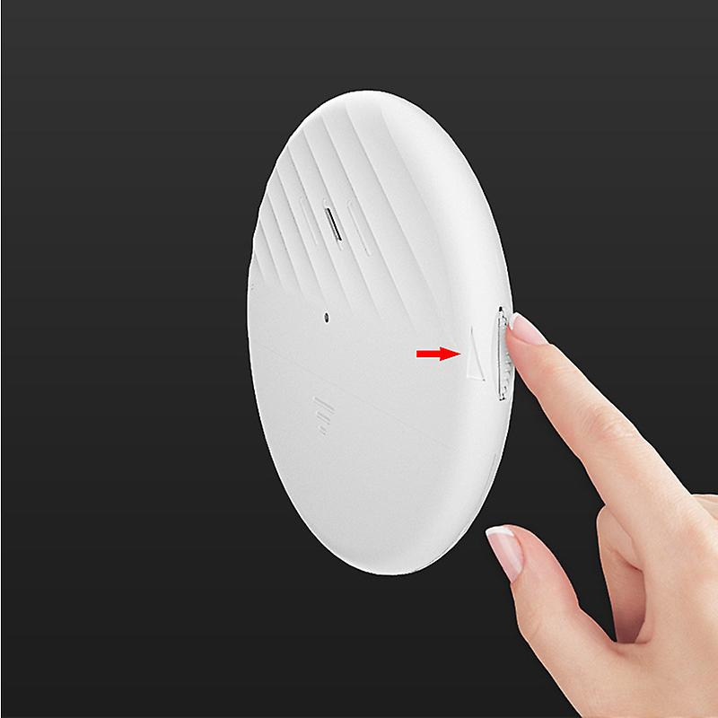 Window Alarm Sensor Durable ABS Adjustable Sensitivity Remote Battery Powered Glass Break Detector English White 