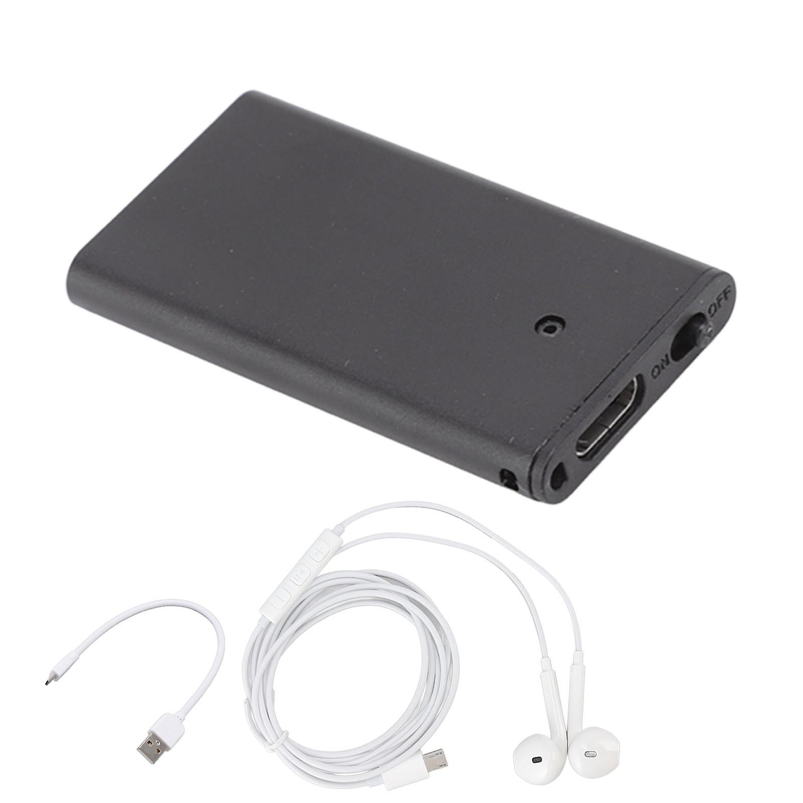 Mini Noise-Reducing Recorder with Encrypted 4GB Memory, MP3 Support & Voice-Activated Recording - Black