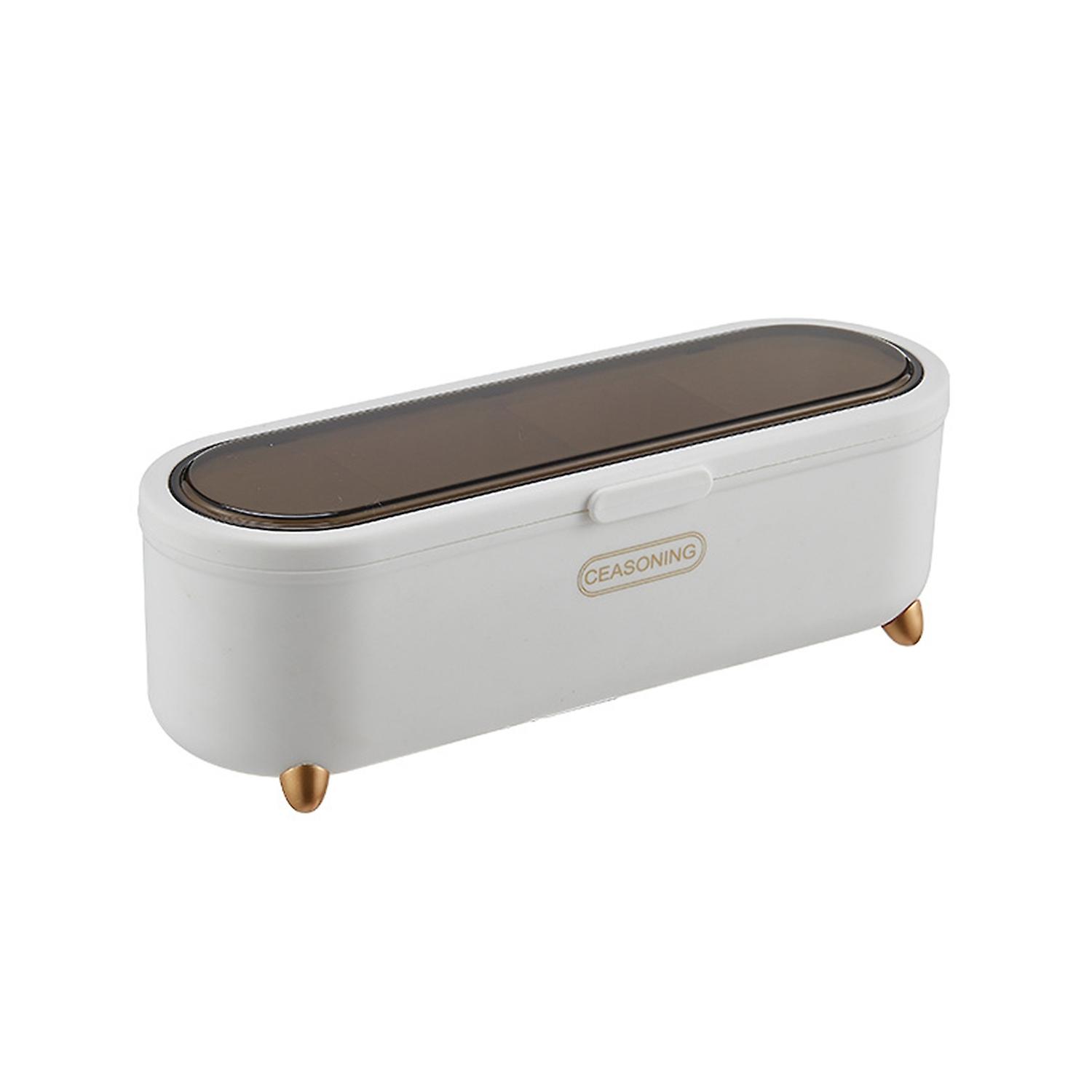 Quick Drain Tableware Container with Lid Plastic Silverware Countertop Storage Organizer Kitchen