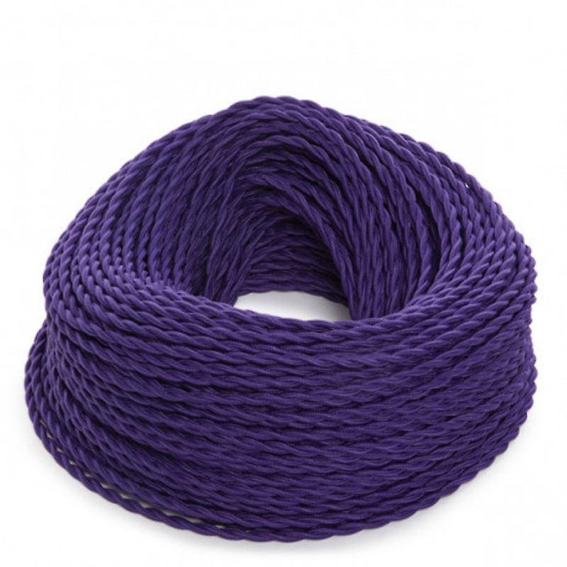 Purple Fabric Twisted Electric Cable 2 Core 2x0.75