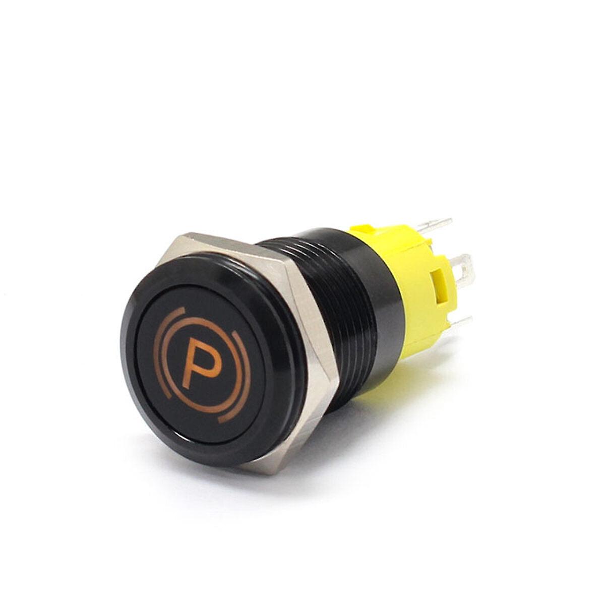 Interrupteur Bouton Poussoir Momentané étanche 12V 16mm - Pour Klaxon Ou Commande, Métal, IP67