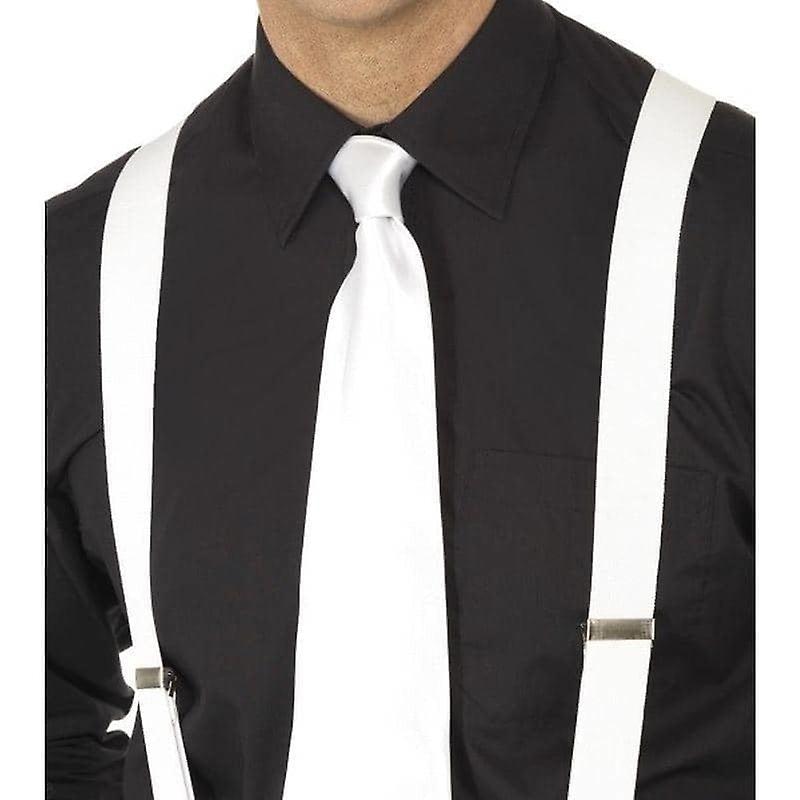 Witte elastische bretels volwassen 25988