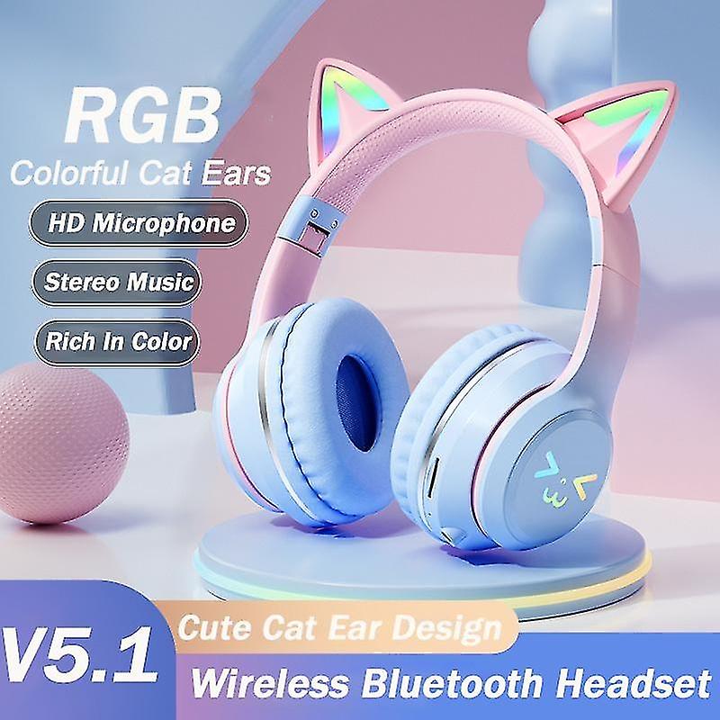 Gradient Color Wireless Earphone Bluetooth Earphone with Mic Foldable