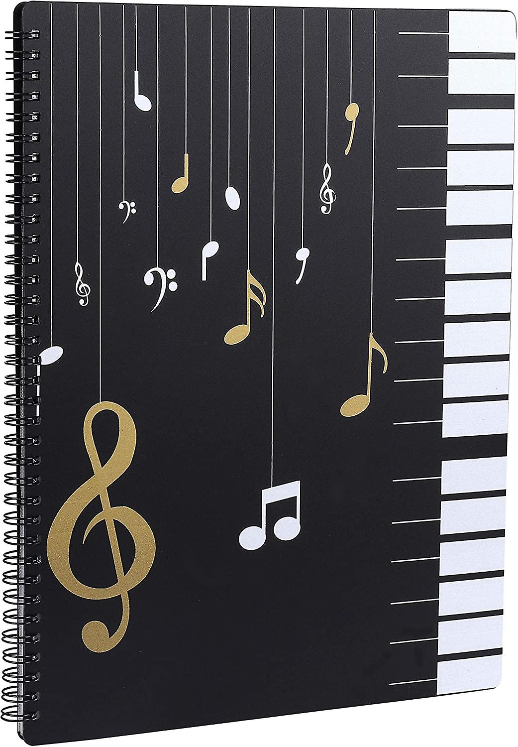 Sheet Music Folder for Playing A4 Size Paper Documents Holder Storage 30 Pockets Clef, Music Table