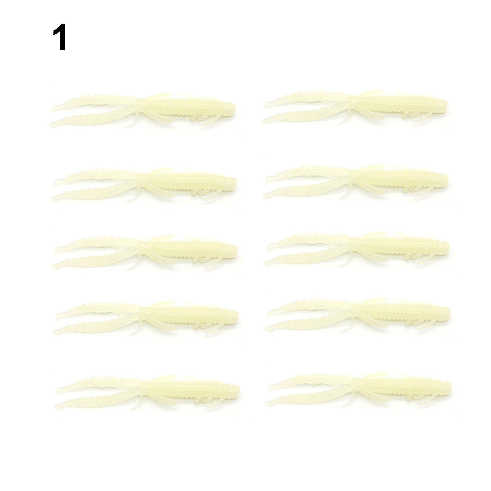 10pcs 7.2cm/1.8g Artificial Bait Bite-resistant Flexible Silicone Simulated Shrimp Fishing Lure For Freshwater Saltwater