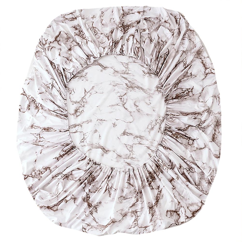 Comfortable Marbled Polyester Bedroom Fitted Sheet Cover for Mattress UK-SK Size (Brown)