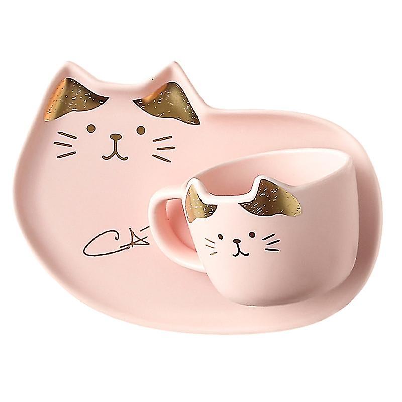 1set Cat Ceramics Cup Saucer