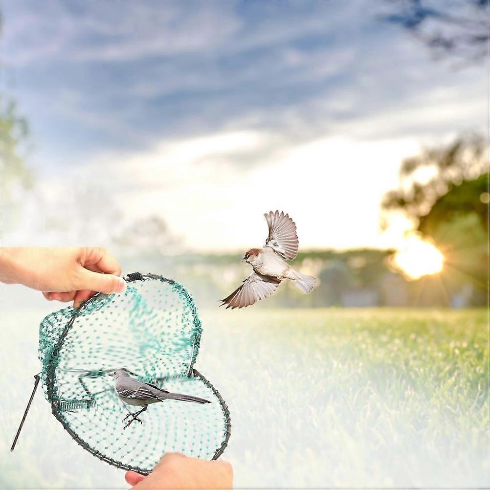 Humane Bird Catching Net Trap Green Mesh 20-40cm Steel Frame