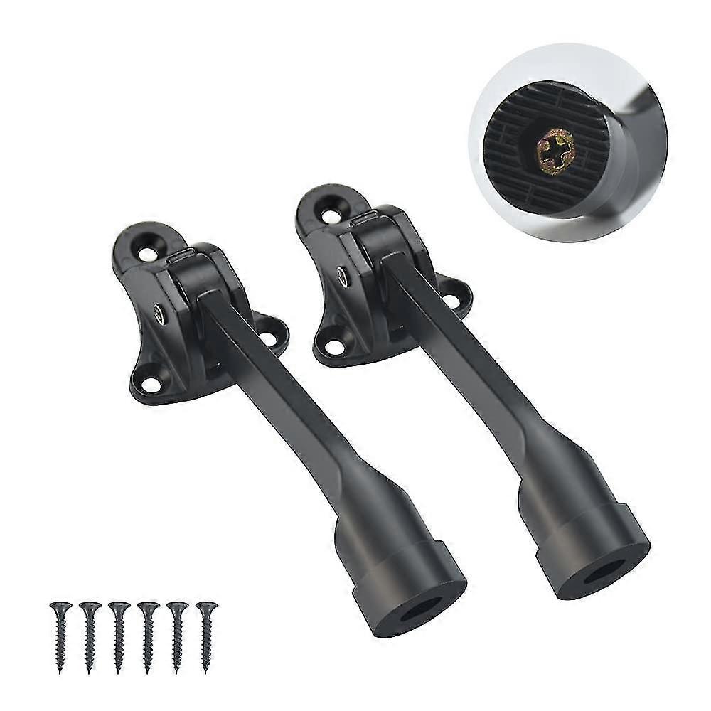 2 قطع سبائك الزنك توقف الباب الربيع تحميل الباب توقف 126mm الباب وقف الطابق سدادة الباب المعدني رافعة الباب سدادة مع 6 مسامير (أسود)