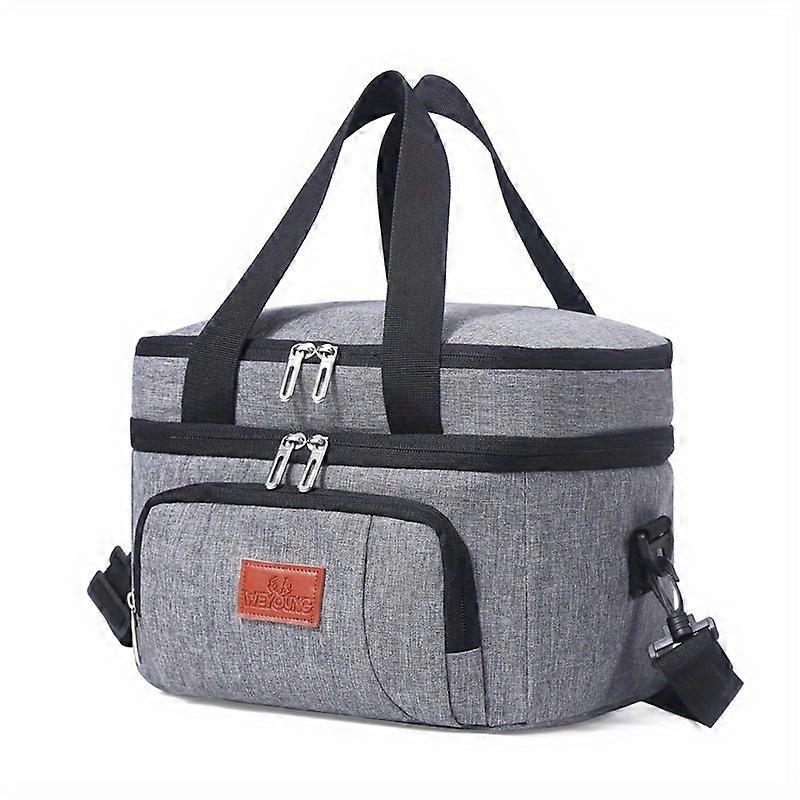 10L Waterproof Insulated Lunch Bag: Durable Oxford, Double-Layer - Ideal for School, Picnics & Daily Use