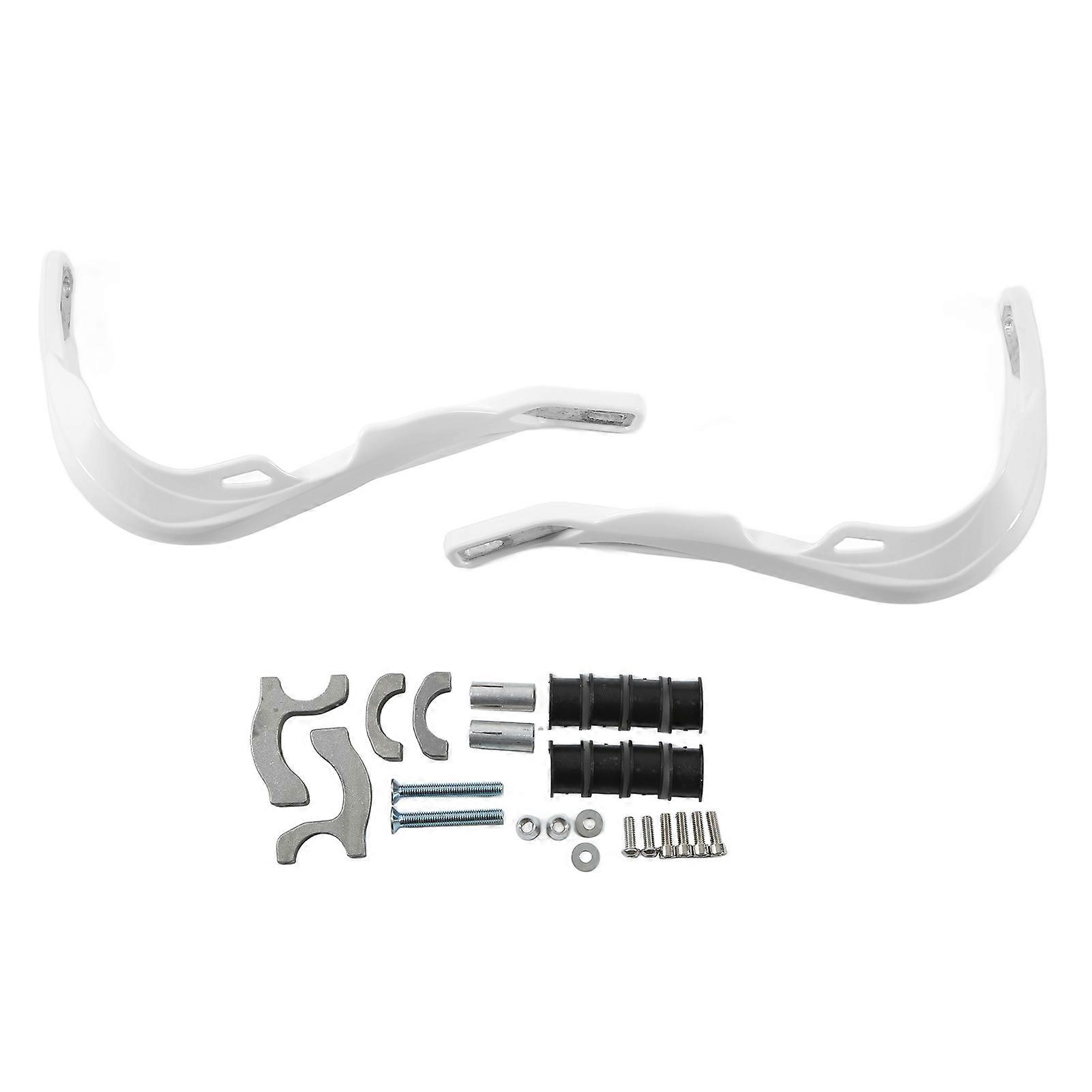 Ζεύγος Προστατευτικό Τιμονιού Μοτοσικλέτας 7/8in 22mm Universal για Sport Dirt Bike ATV MX MotocrossΛευκό
