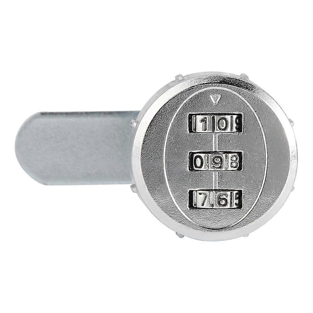 Mechanical Code 3-digit Password Cabinet Lock Chrome 20mm/0.79in