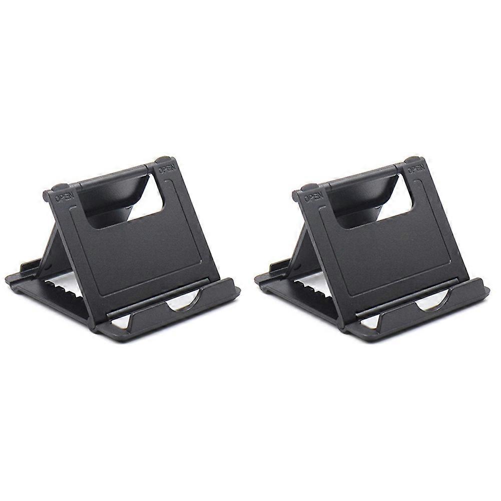 2X Tablet Stand Desktop Support Portable Double Folding Stand Suitable for iPad Tablet Stand Black