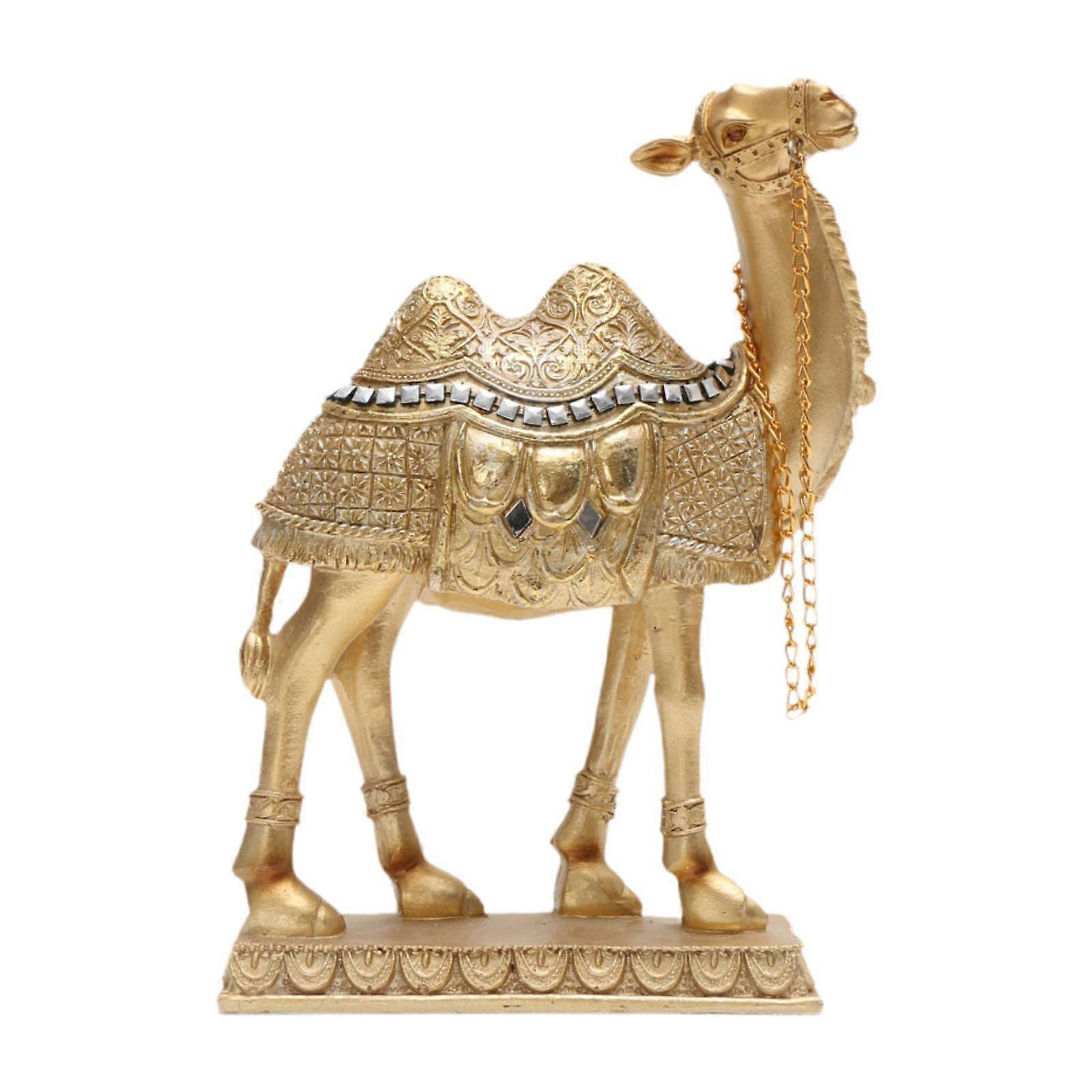 Camel Statue Fine Workmanship Animal Camel Figurine for Desk Bedroom Balcony 15cmx19cm
