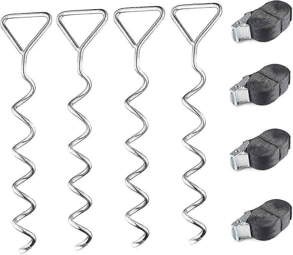 Trampoline Anchor Set, Heavy Duty Trampoline Anchor Kit,with 4 Hooks And Straps