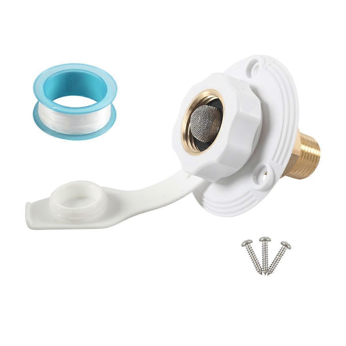 RV Water Inlet Connection City Water Fill Inlet Flange Brass with Check Valve RV Water Hose Connect