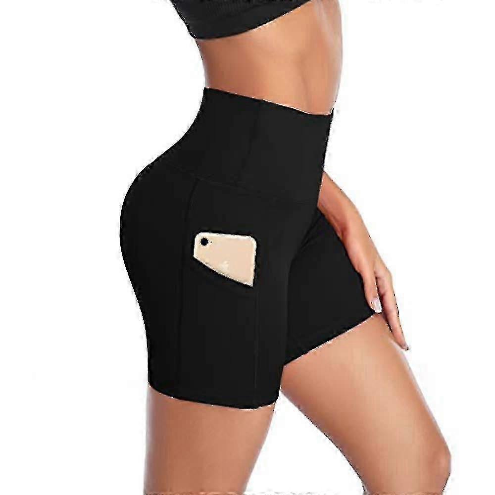 Women Yoga Shorts 3" With Pockets High Waist Tummy Control Non See-through Workout Running Athletic Shorts