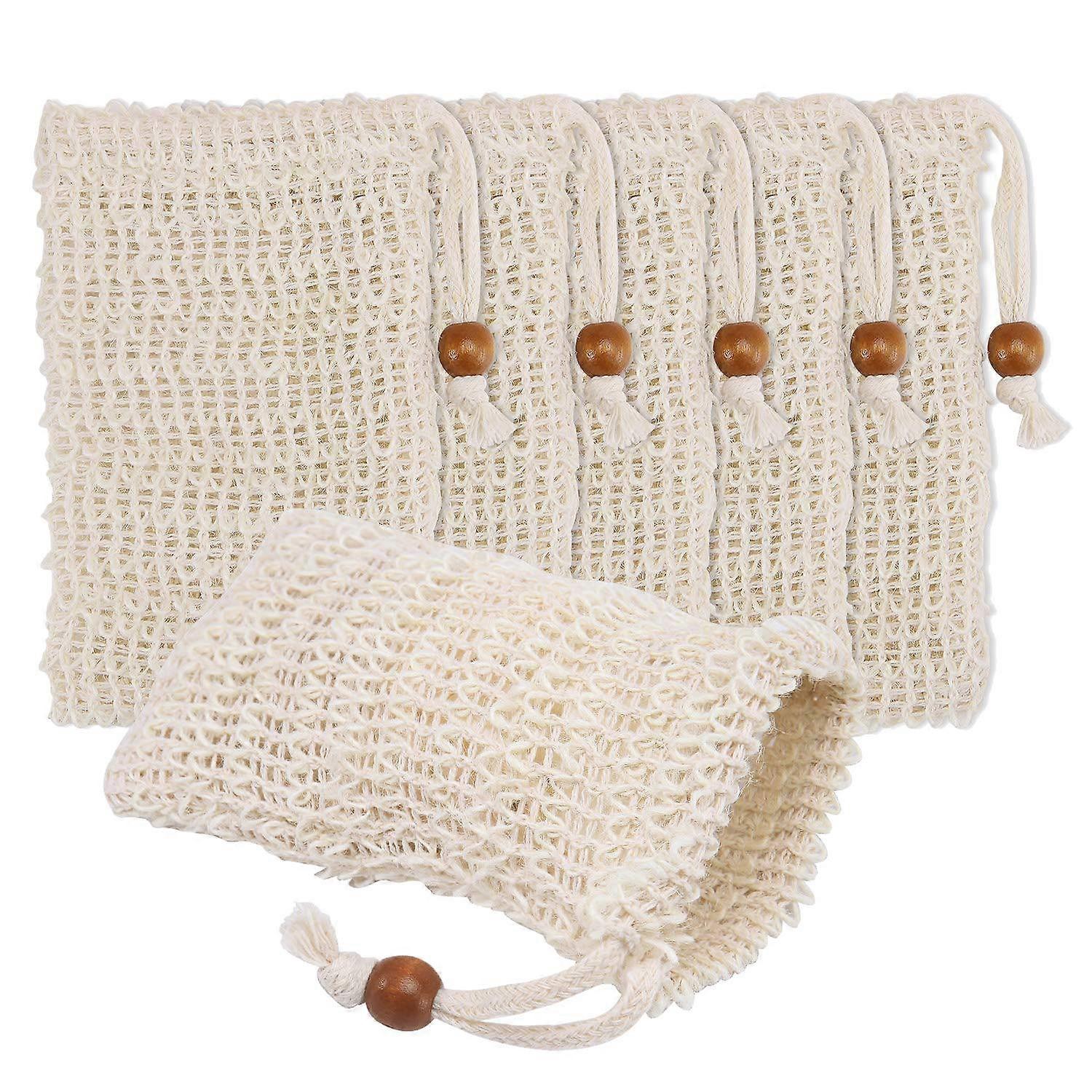 36 Pack Soap Exfoliating Bags,Soap Saver Made Sisal Mesh Soap Bag Bar Soap Bag with Drawstring for