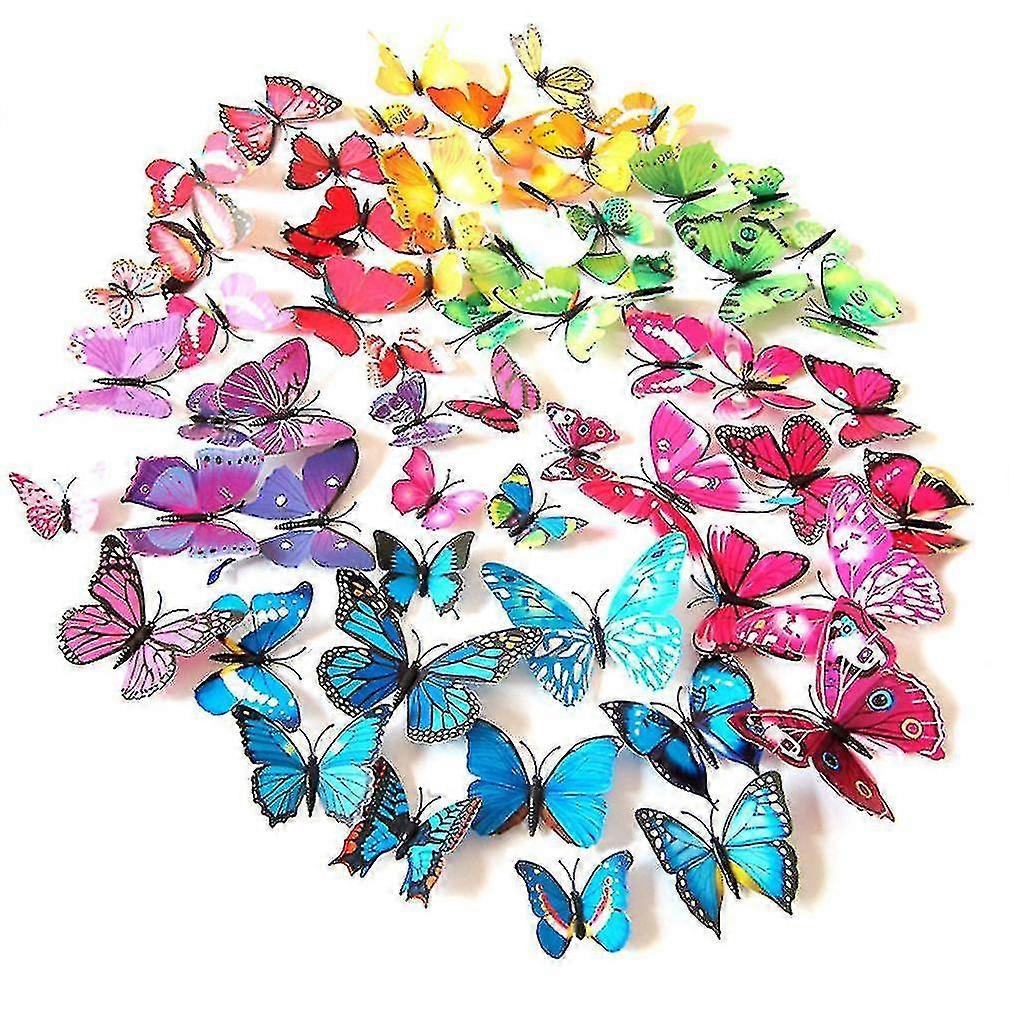 hmwy-36pcs 3d simulation butterfly wall stickers refrigerator stickers fridge magnet