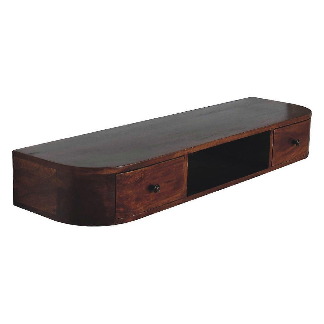 Dark Mango Wood Wall Mounted Console Table