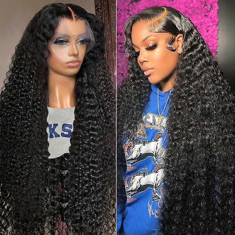 Deep Wave Lace Front Wigs Human Hair 180 Density Deep Part Curly