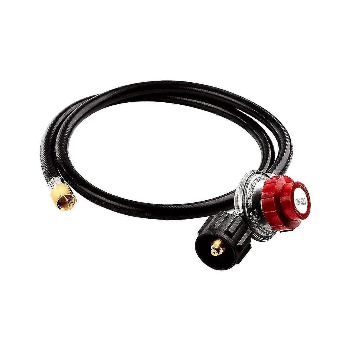4 Ft High Pressure 0-20 PSI Adjustable Regulator with -1 Type Hose-Works with Propane Tanks