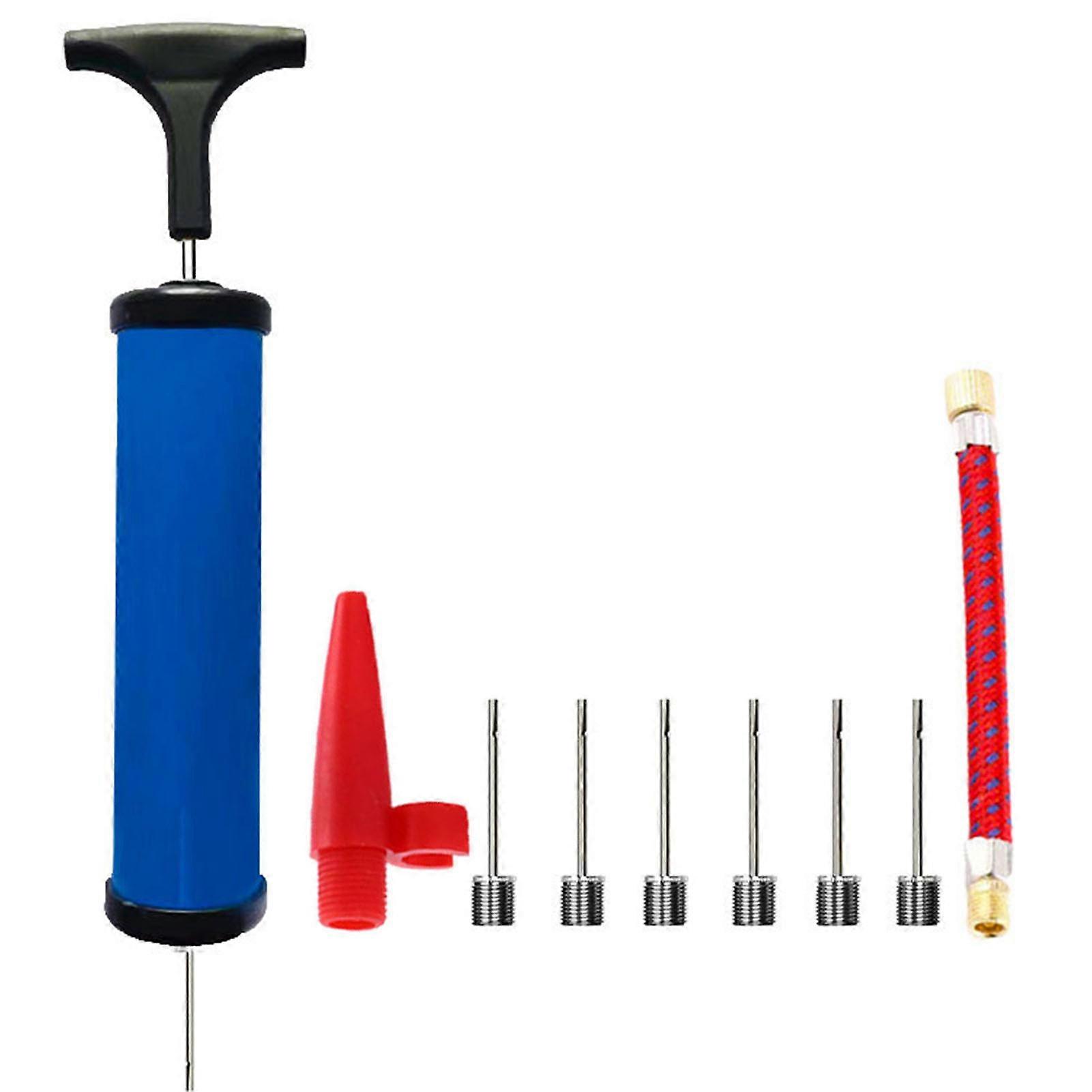 Basketball Pump with Needles Nozzle & Extension Hose Pull Inflator System Ergonomic Fast Air Inflator for Football Volleyball Rugby Balls Swimming Rin