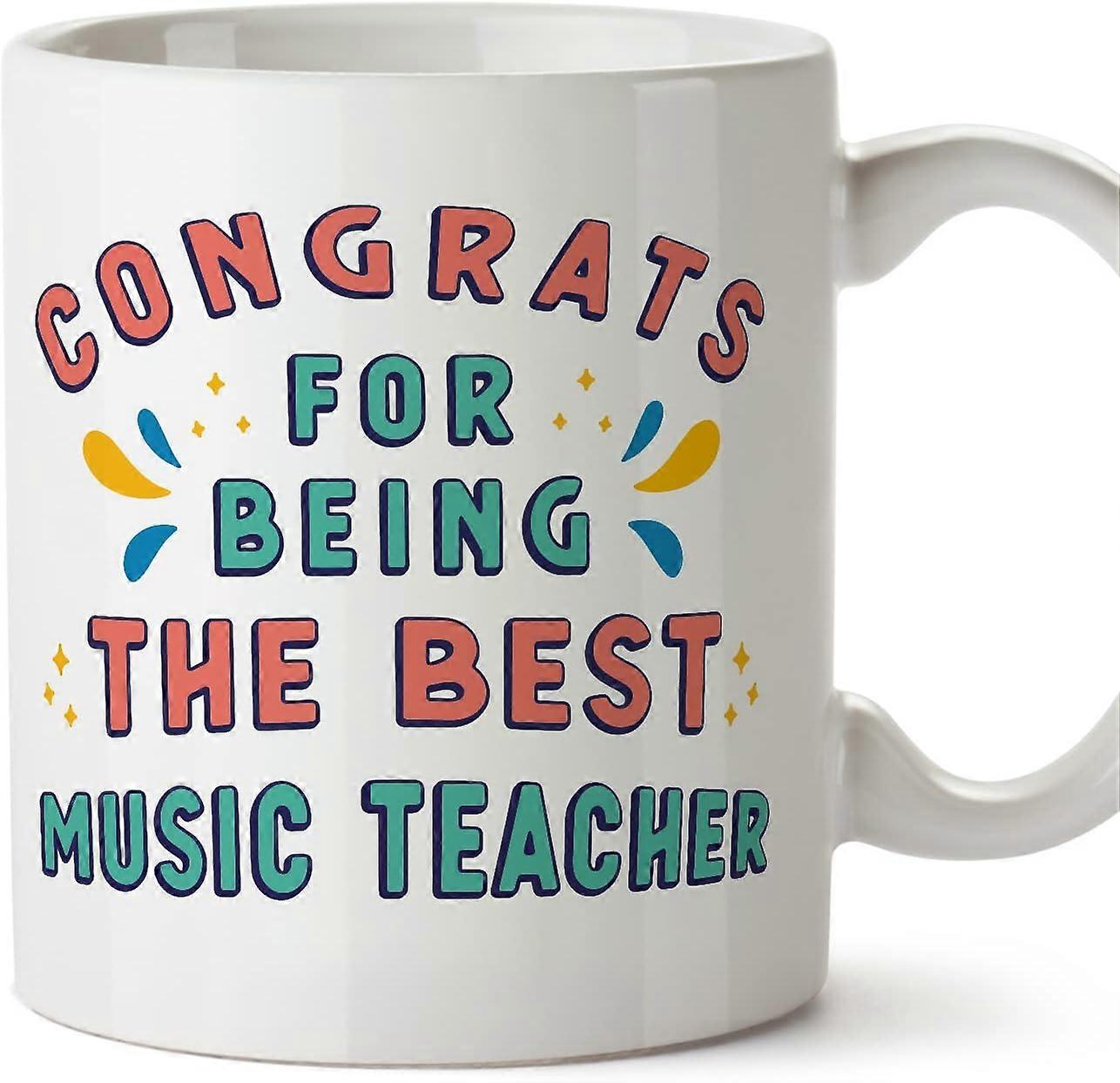音楽教師マグカップ同僚への最高の面白い贈り物であることおめでとうございますセラミック11オンスマグカップ