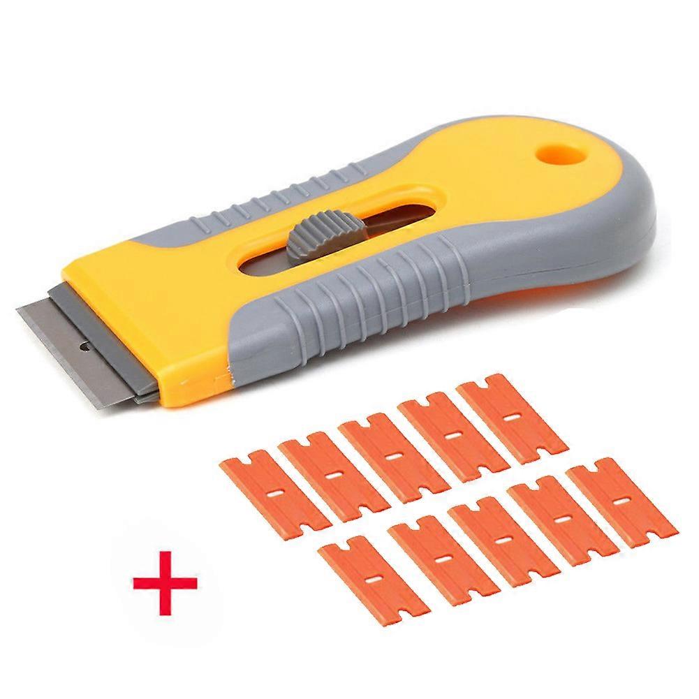 Scraper Plastic Razor Blade Paint Glue Adhesive Scraper with 10pcs Blades