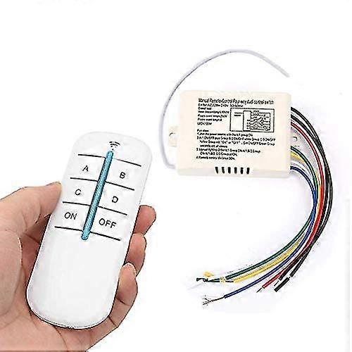Remote Control Switch, Light Switches And Dimmers 4 Way Wireless Dimmer Switches, On/off Digital Wall Light Transmitter Receiver FT
