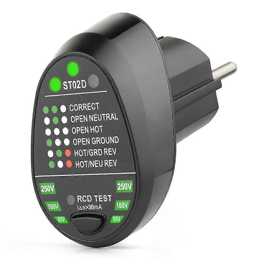 Mestek Advanced Rcd Electric Socket Tester Automatic Neutral Live Earth Wire Testing Circuit Polarity Detector Wall Eu Plug Breaker Finder Electric Le