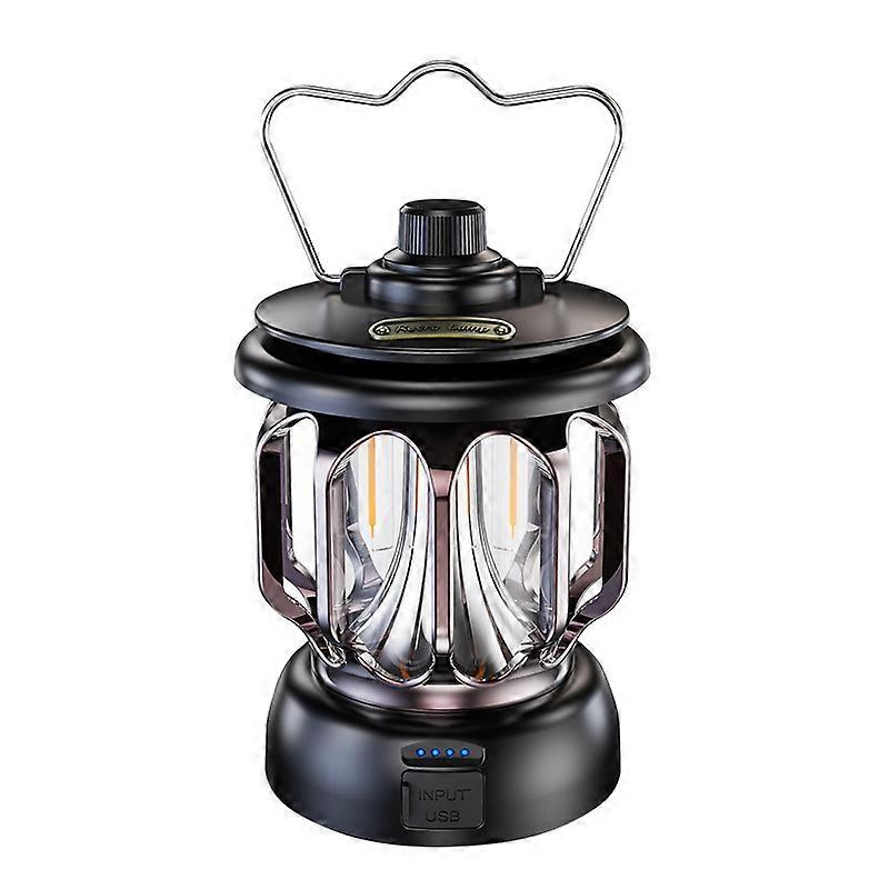 Retro Camping Lantern Portable Rechargeable Camping Lamp Emergency Light Torch