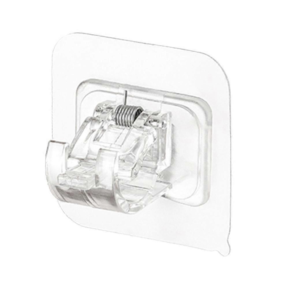 Spring Buckle Curtain Rod Hook Self Adhesive Clamp Hook Bathroom Accessories