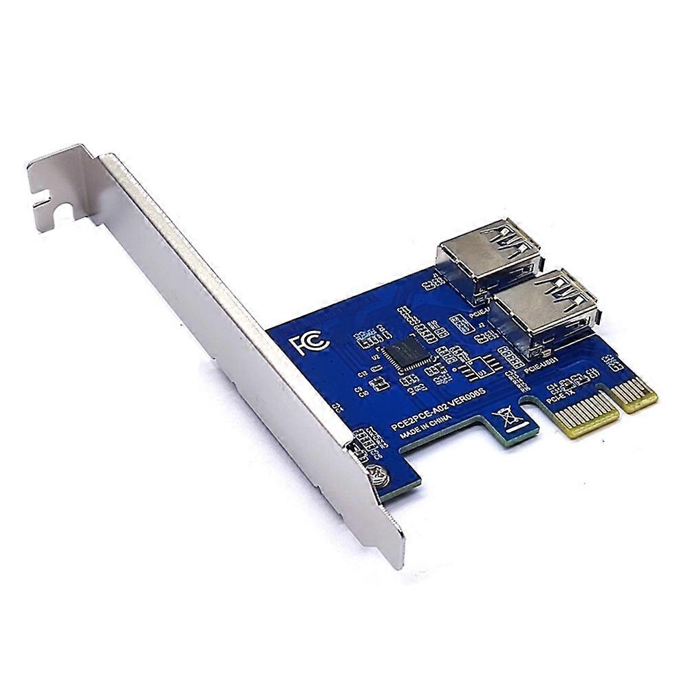 PCI-E 1 to 2 PCI Express 1X Slot External Riser Card Adapter Board PCIe Port Multiplier Card for Mi