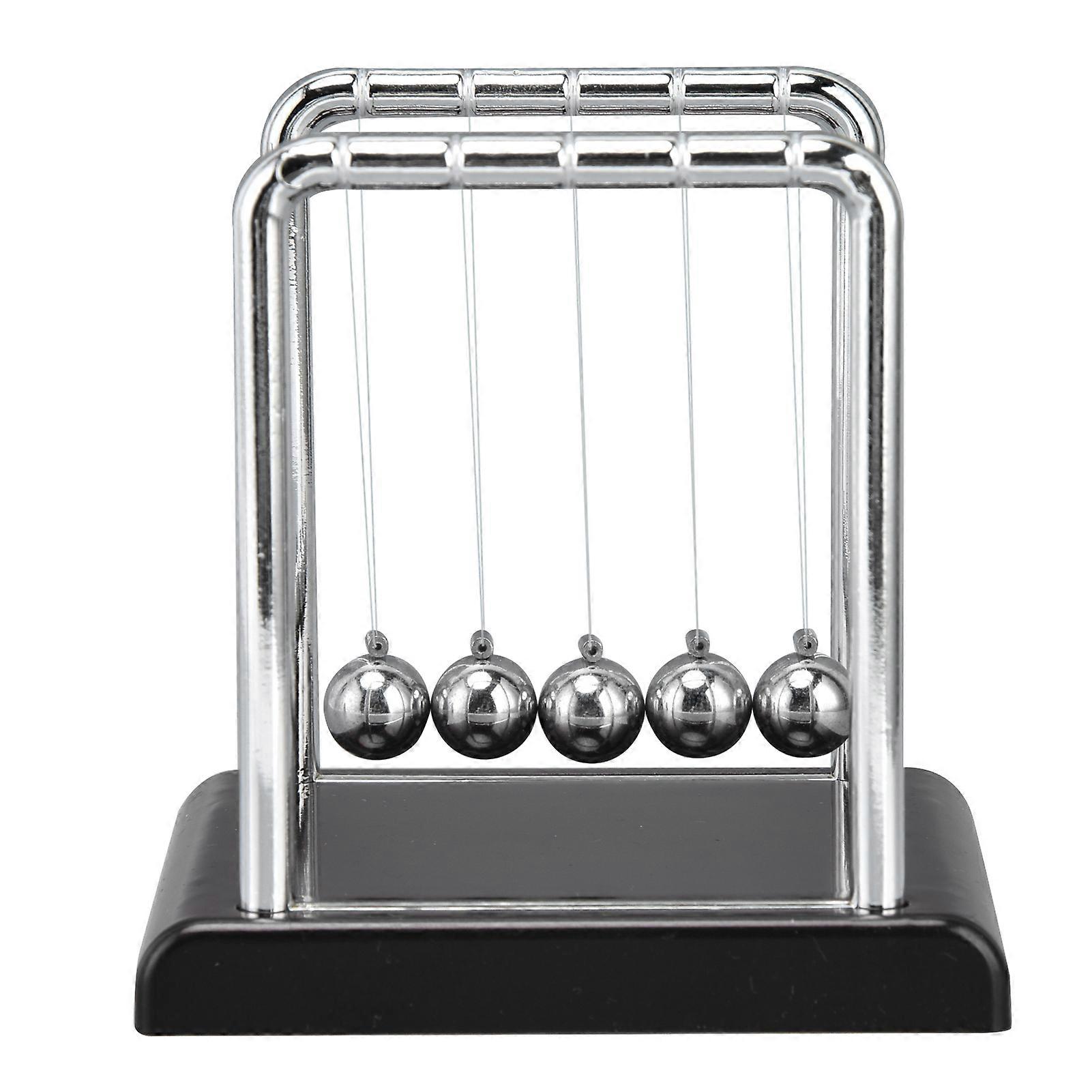 Balance Pendulum Ball Physics Science Metal Office Games Desktop Decoration Toy Games AccessoriesBlack Base