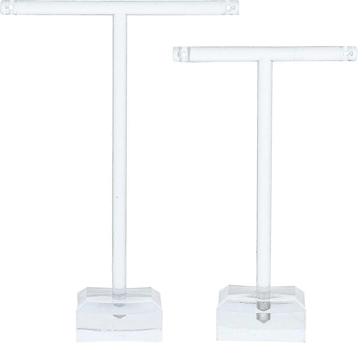 4 Sets Acrylic T Stand Charms Display 2-Size Set Jewelry Display Stand Jewelry Showcase Display Stand for Necklaces Bracelet Earrings and Ring Storage