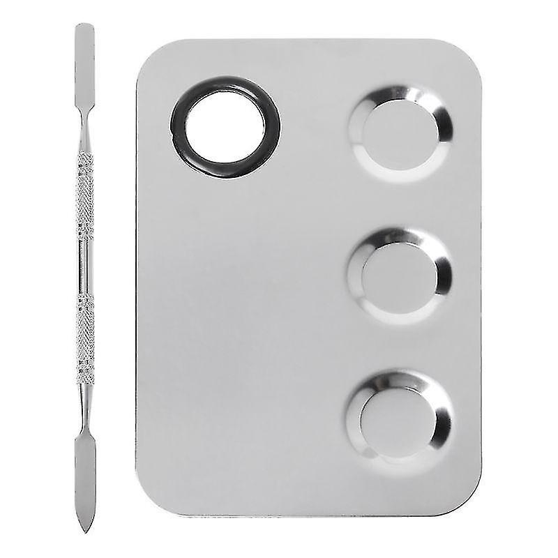 Palettes Stainless Steel Paint Palette Tray With Mixing Spatula