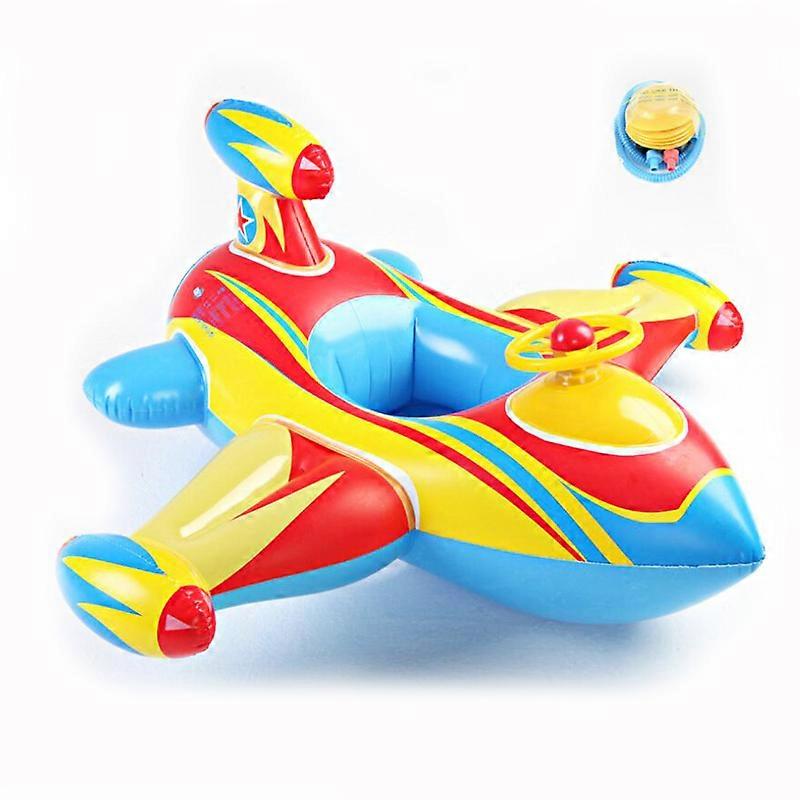 MIMIGO Ilmatäytteinen lentokone Vauva Lapset Taapero Vauva Uinti Kelluva istuin Vene Uima-allasrengas Ikä 1-6 (sininen ja valkoinen)