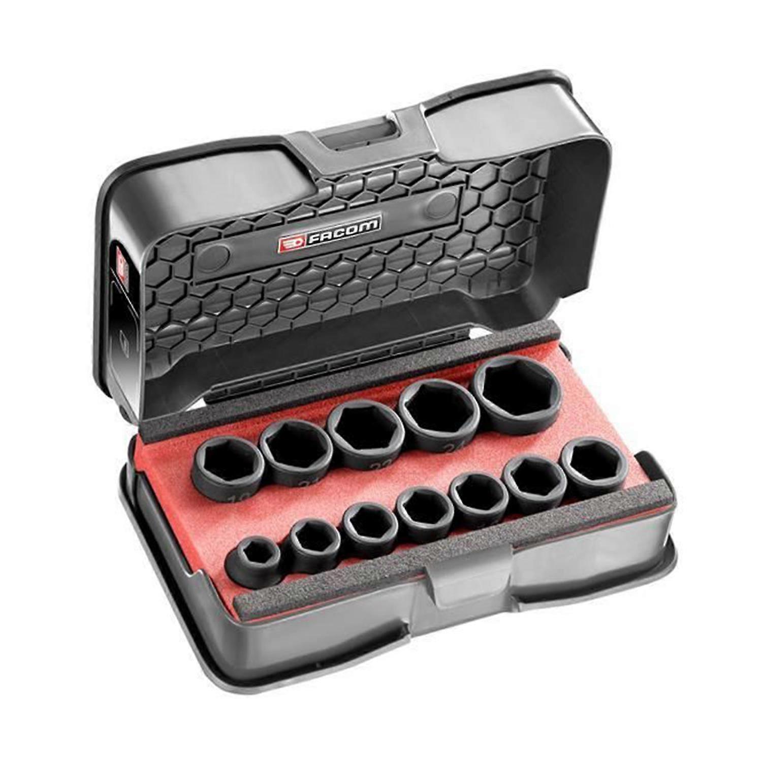 6-Point Stubby Impact Socket Set, 12 Piece
