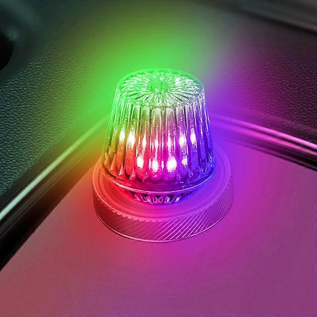 Mini USB LED Car Ambient Light Colorful Flash Auto Interior Atmosphere Lamp Plug and Play Romantic Decoration Ice Blue