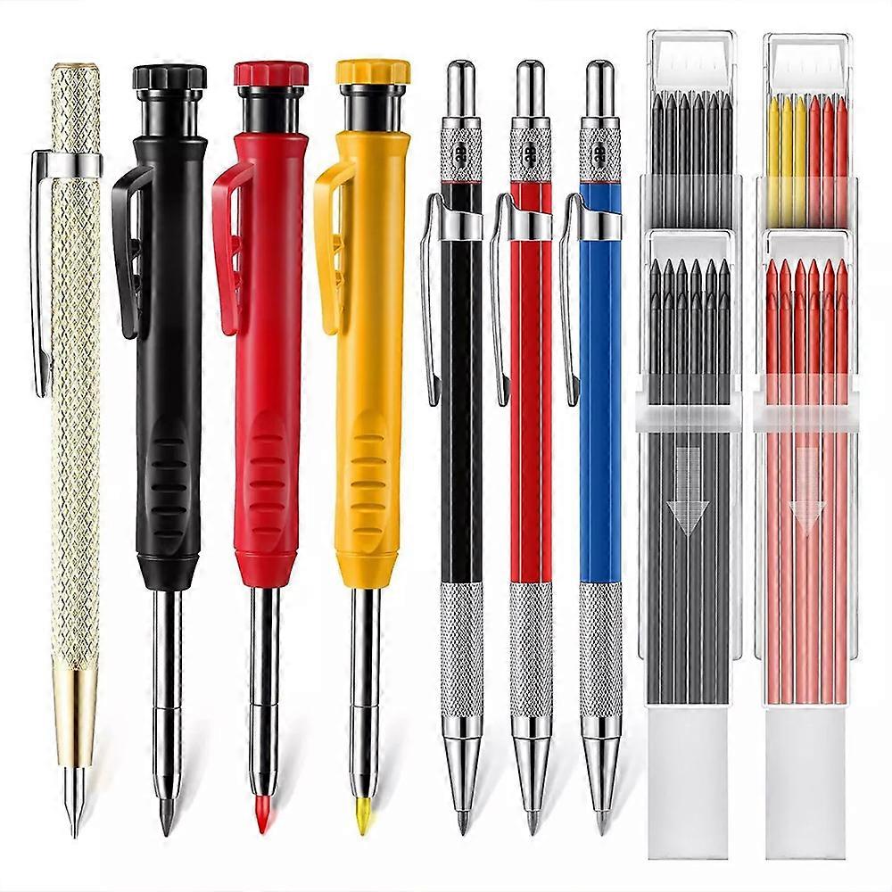 43x Carpenter Pencil Set Sharpener Carbide Scribe Marking Tool Deep Hole Marke