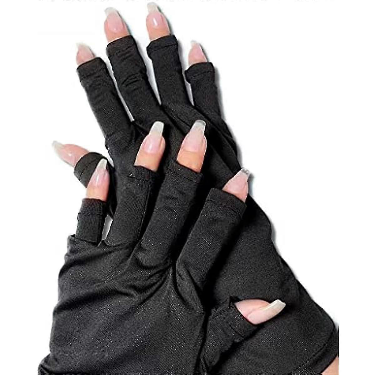 1 زوج قفازات حماية من الأشعة فوق البنفسجية لمصباح جل الأظافر ، قفازات خفيفة للعناية بالبشرة مضادة للأشعة فوق البنفسجية لصنع جل أظافر مانيكير