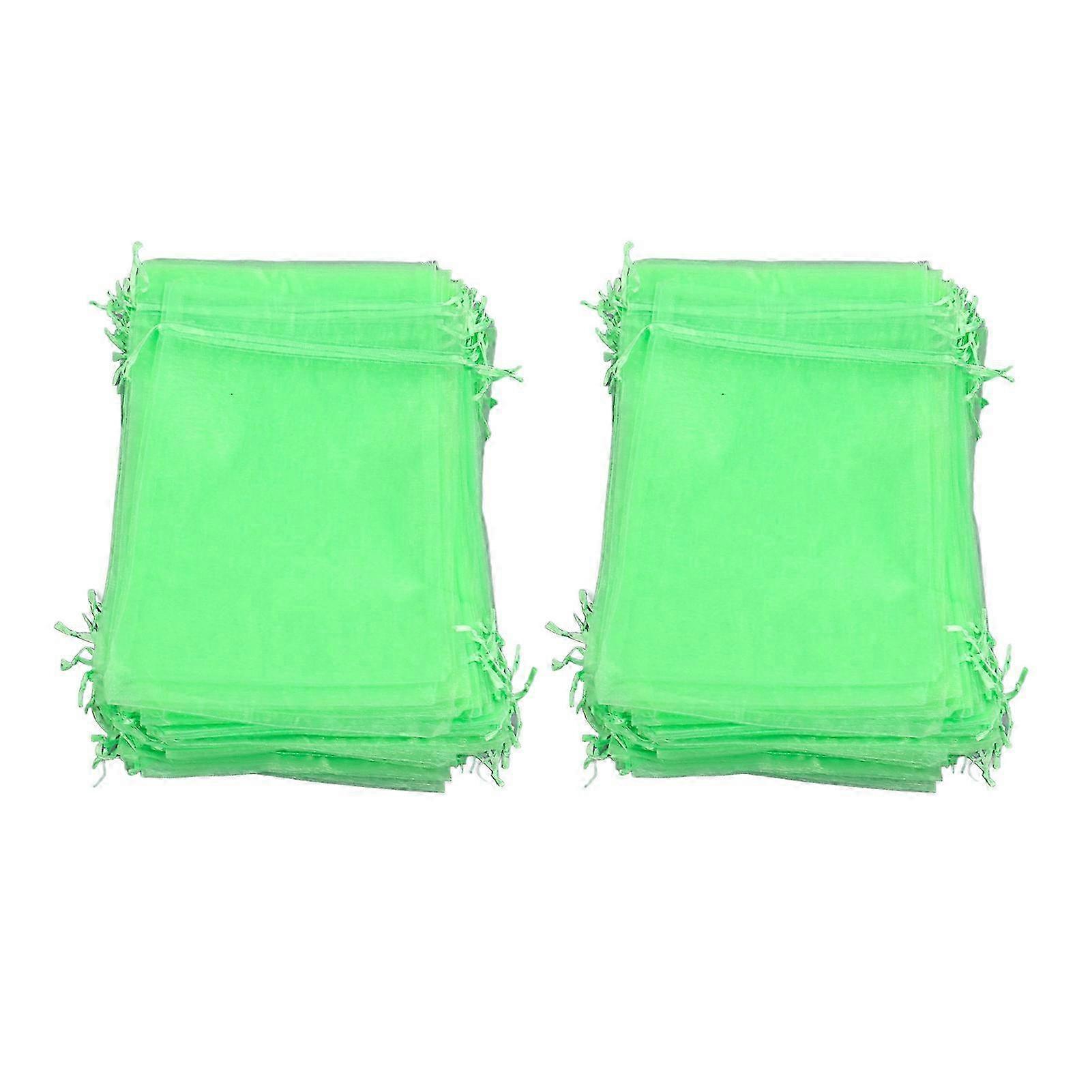 100PCS Fruit Protection Netting Bag Reusable Garden Mesh Barrier Bag for Plant Flower Fruit Trees Green 7x9cm/2.8x3.5in